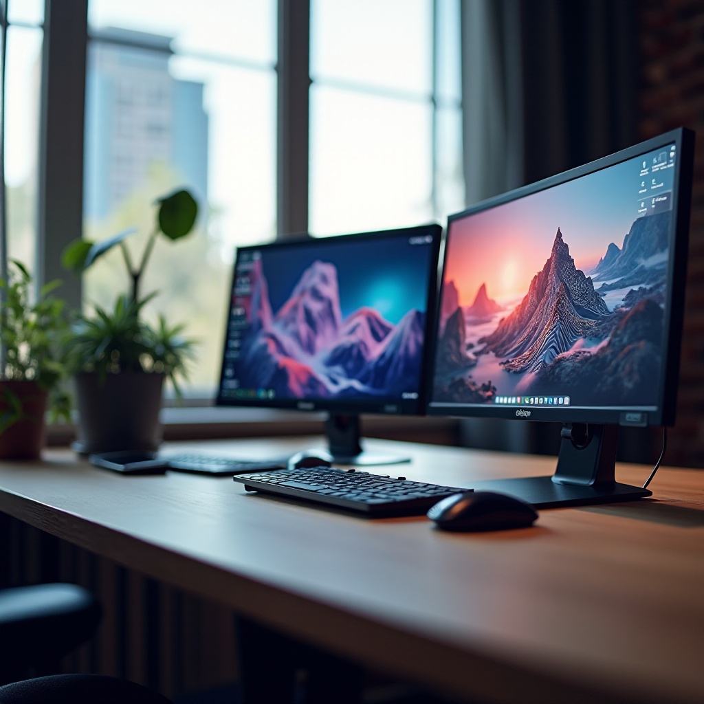 pagkakaroon ng display ng laptop sa dual monitor setup gamit ang desktop PC