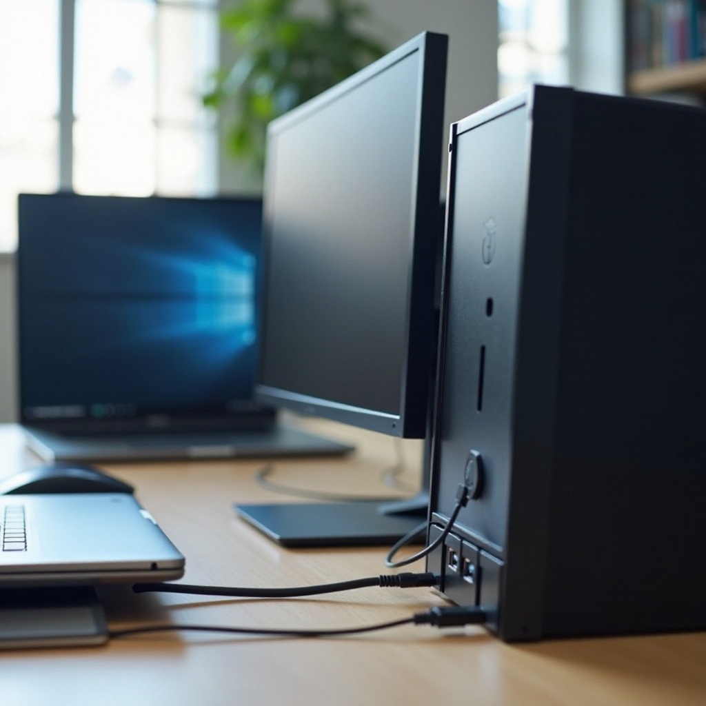 avoir l'affichage de l'ordinateur portable sur une configuration à double moniteur avec un PC de bureau