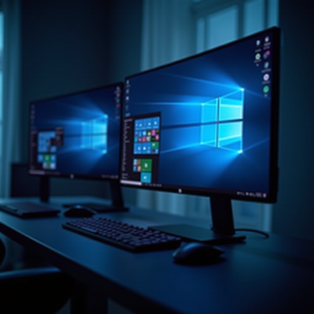 hangganan ng mouse sa pagitan ng dual display na PC