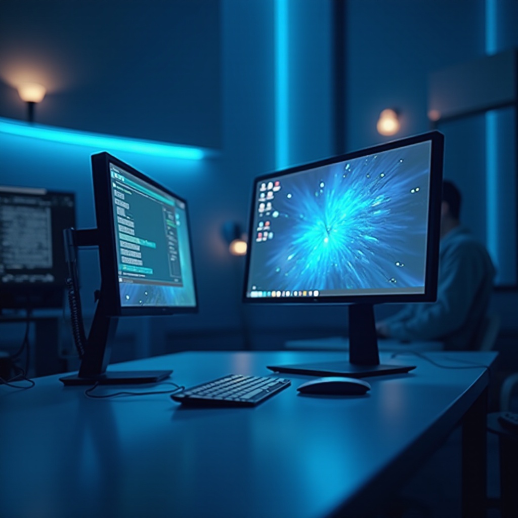 borde del ratón entre la pantalla dual del PC